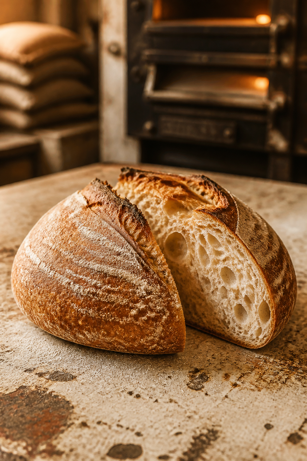 Handcrafted bread cooling after baking
